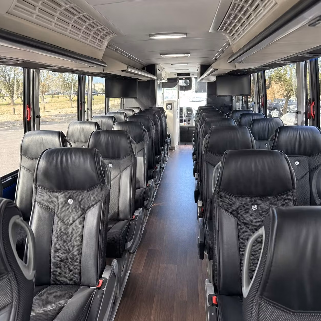 longview charter bus interior